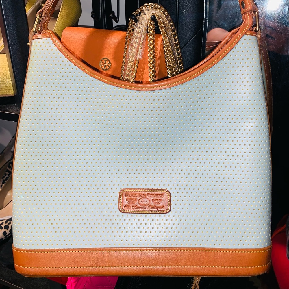 Dooney & Burke Hobo Sky Blue Cabrio Leather Bag